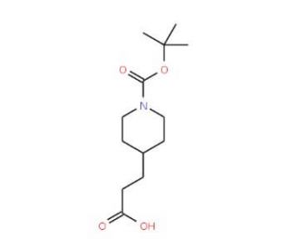 1-Boc-piperidin-4-ylpropionic acid (CAS 154775-43-6) - chemical structure image