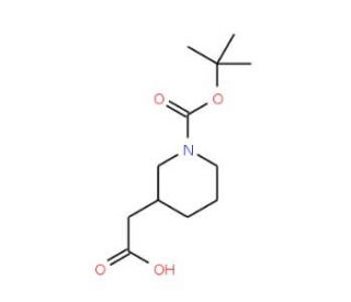 1-Boc-Piperidine-3-acetic acid (CAS 183483-09-2) - chemical structure image