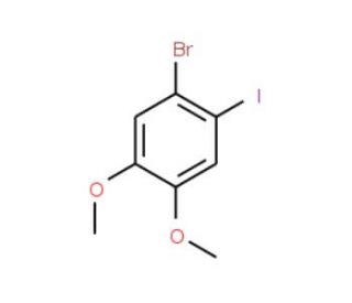 1-Bromo-2-iodo-4,5-dimethoxybenzene (CAS 89978-46-1) - chemical structure image