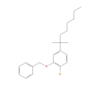 1-Bromo-4-(1,1-dimethylheptyl)-2-(phenylmethoxy)-benzene (CAS 70120-16-0) - chemical structure image