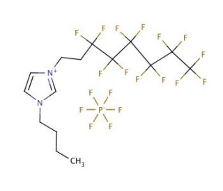 1-Butyl-1-(3,3,4,4,5,5,6,6,7,7,8,8,8-tridecafluorooctyl)imidazolium hexafluorophosphate (CAS 313475-52-4) - chemical structur