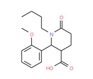 1-butyl-2-(2-methoxyphenyl)-6-oxopiperidine-3-carboxylic acid - chemical structure image