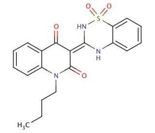 1-Butyl-3-(1,1-dioxido-2H-1,2,4-benzothiadiazin-3-yl)-4-hydroxy-2(1H)-quinolinone - chemical structure image