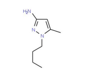 1-Butyl-5-methyl-1H-pyrazol-3-ylamine (CAS 73616-26-9) - chemical structure image