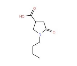 1-Butyl-5-oxopyrrolidine-3-carboxylic acid (CAS 43094-86-6) - chemical structure image