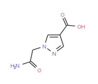 1-Carbamoylmethyl-1H-pyrazole-4-carboxylic acid (CAS 1006484-34-9) - chemical structure image