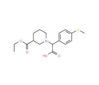 1-[Carboxy-(4-methylsulfanyl-phenyl)-methyl]-piperidine-3-carboxylic acid ethyl ester - chemical structure image