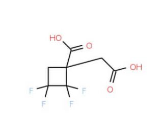 1-(carboxymethyl)-2,2,3,3-tetrafluorocyclobutanecarboxylic acid - chemical structure image