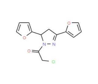 1-(chloroacetyl)-3,5-di-2-furyl-4,5-dihydro-1H-pyrazole - chemical structure image