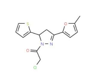 1-(chloroacetyl)-3-(5-methyl-2-furyl)-5-thien-2-yl-4,5-dihydro-1H-pyrazole - chemical structure image