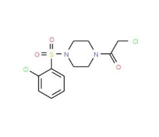 1-(chloroacetyl)-4-[(2-chlorophenyl)sulfonyl]piperazine - chemical structure image