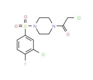 1-(chloroacetyl)-4-[(3-chloro-4-fluorophenyl)sulfonyl]piperazine - chemical structure image