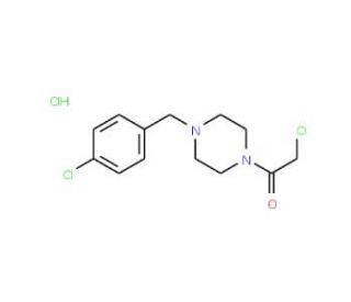 1-(chloroacetyl)-4-(4-chlorobenzyl)piperazine hydrochloride (CAS 1049712-18-6) - chemical structure image