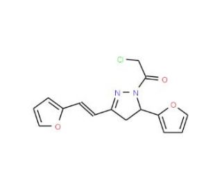 1-(chloroacetyl)-5-(2-furyl)-3-[2-(2-furyl)vinyl]-4,5-dihydro-1H-pyrazole - chemical structure image