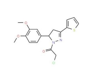 1-(chloroacetyl)-5-(3,4-dimethoxyphenyl)-3-thien-2-yl-4,5-dihydro-1H-pyrazole - chemical structure image