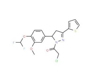1-(chloroacetyl)-5-[4-(difluoromethoxy)-3-methoxyphenyl]-3-thien-2-yl-4,5-dihydro-1H-pyrazole - chemical structure image