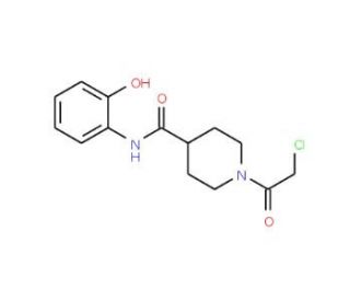 1-(chloroacetyl)-N-(2-hydroxyphenyl)piperidine-4-carboxamide - chemical structure image