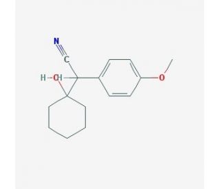 1-(Cyano-(4-methoxyphenyl)ethyl)cyclohexanol (CAS 93413-76-4) - chemical structure image