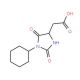(1-Cyclohexyl-2,5-dioxo-imidazolidin-4-yl)-acetic acid (CAS 1008075-30-6) - chemical structure image