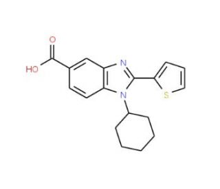 1-Cyclohexyl-2-thien-2-yl-1H-benzimidazole-5-carboxylic acid - chemical structure image