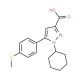 1-Cyclohexyl-5-(4-methylsulfanylphenyl)-1H-pyrazole-3-carboxylic acid (CAS 1017781-24-6) - chemical structure image