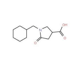 1-Cyclohexylmethyl-5-oxo-pyrrolidine-3-carboxylic acid - chemical structure image