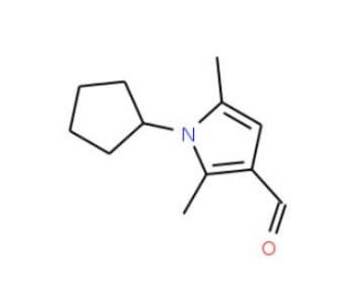 1-Cyclopentyl-2,5-dimethyl-1H-pyrrole-3-carbaldehyde (CAS 326916-19-2) - chemical structure image