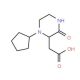 (1-Cyclopentyl-3-oxo-piperazin-2-yl)-acetic acid - chemical structure image