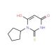 1-Cyclopentyl-6-hydroxy-2-thioxo-2,3-dihydro-1H-pyrimidin-4-one - chemical structure image