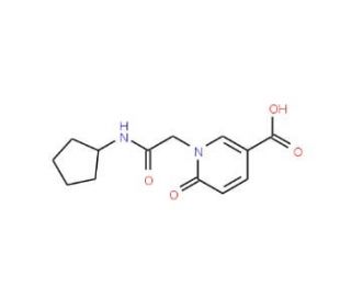 1-Cyclopentylcarbamoylmethyl-6-oxo-1,6-dihydro-pyridine-3-carboxylic acid - chemical structure image