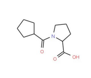 1-(cyclopentylcarbonyl)pyrrolidine-2-carboxylic acid - chemical structure image