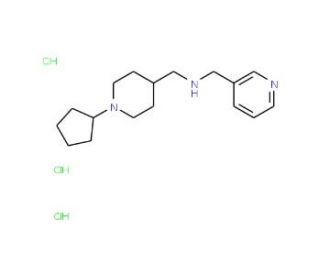 [(1-Cyclopentylpiperidin-4-yl)methyl]-(pyridin-3-ylmethyl)amine trihydrochloride - chemical structure image