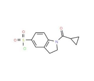 1-Cyclopropanecarbonyl-2,3-dihydro-1H-indole-5-sulfonyl chloride - chemical structure image