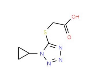 [(1-cyclopropyl-1H-tetrazol-5-yl)thio]acetic acid - chemical structure image