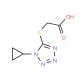 [(1-cyclopropyl-1H-tetrazol-5-yl)thio]acetic acid - chemical structure image