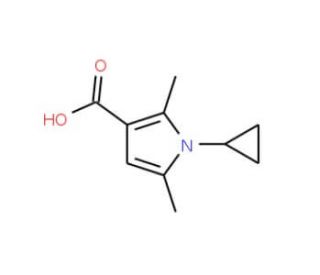 1-cyclopropyl-2,5-dimethyl-1H-pyrrole-3-carboxylic acid (CAS 423768-58-5) - chemical structure image