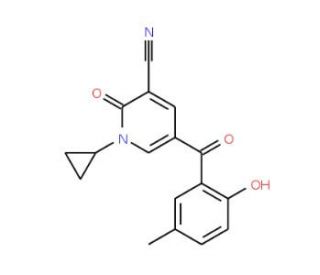 1-Cyclopropyl-5-(2-hydroxy-5-methyl-benzoyl)-2-oxo-1,2-dihydro-pyridine-3-carbonitrile - chemical structure image