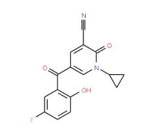 1-Cyclopropyl-5-(5-fluoro-2-hydroxy-benzoyl)-2-oxo-1,2-dihydro-pyridine-3-carbonitrile - chemical structure image