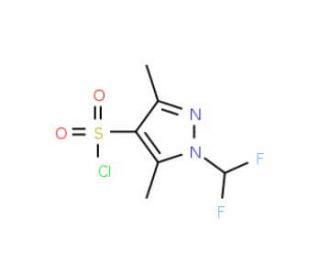 1-Difluoromethyl-3,5-dimethyl-1H-pyrazole-4-sulfonyl chloride (CAS 943152-92-9) - chemical structure image