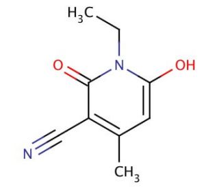 1-Ethyl-1,2-dihydro-6-hydroxy-4-methyl-2-oxo-3-pyridinecarbonitrile (CAS 28141-13-1) - chemical structure image