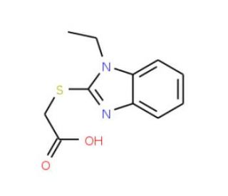 (1-Ethyl-1H-benzoimidazol-2-ylsulfanyl)-acetic acid - chemical structure image