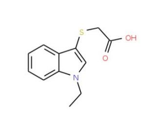 (1-Ethyl-1H-indol-3-ylsulfanyl)-acetic acid (CAS 883539-49-9) - chemical structure image