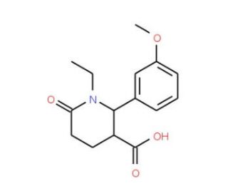 1-Ethyl-2-(3-methoxy-phenyl)-6-oxo-piperidine-3-carboxylic acid - chemical structure image
