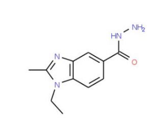 1-Ethyl-2-methyl-1H-benzoimidazole-5-carboxylic acid hydrazide - chemical structure image
