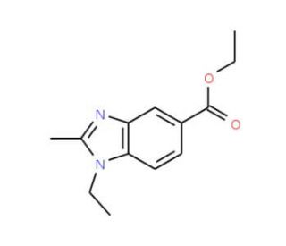 1-Ethyl-2-methyl-1H-benzoimidazole-5-carboxylicacid ethyl ester (CAS 92108-02-6) - chemical structure image