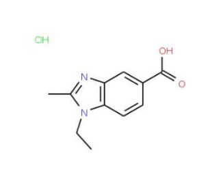 1-Ethyl-2-methyl-1H-benzoimidazole-5-carboxylicacid hydrochloride - chemical structure image