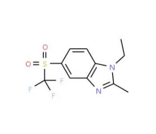 1-ethyl-2-methyl-5-[(trifluoromethyl)sulfonyl]-1H-benzimidazole (CAS 732-20-7) - chemical structure image