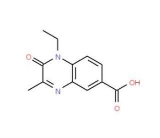 1-Ethyl-3-methyl-2-oxo-1,2-dihydro-quinoxaline-6-carboxylic acid - chemical structure image