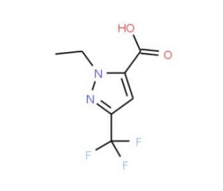 1-Ethyl-3-(trifluoromethyl)-1H-pyrazole-5-carboxylic acid (CAS 128694-66-6) - chemical structure image