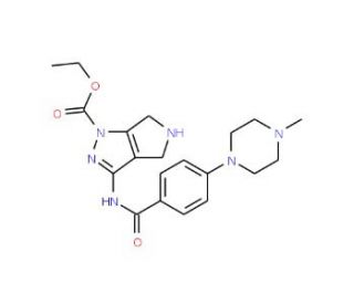 1-Ethyloxycarbonyl-3-[4-(4-methyl-piperazin-1-yl)-benzoylamino]-5,6-dihydro-pyrrolo[3,4 (CAS 761443-50-9) - chemical structur